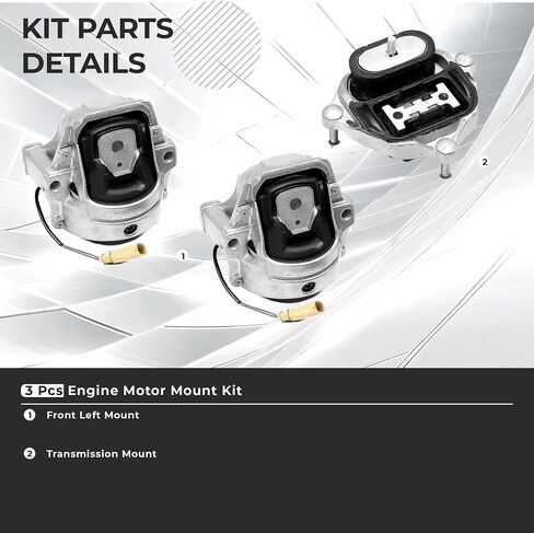 Front Engine Motor Mount Kit Left Transmission Mount with Sensor Wire 3 Pcs Compatible with 2009-2015 Audi A4 A5 Quattro Q5 L4 2.0L V6 3.0L or 3.2L in Saudi Arabia