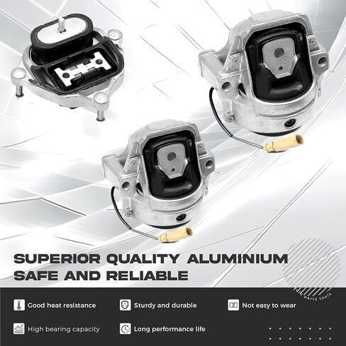 Front Engine Motor Mount Kit Left Transmission Mount with Sensor Wire 3 Pcs Compatible with 2009-2015 Audi A4 A5 Quattro Q5 L4 2.0L V6 3.0L or 3.2L in Saudi Arabia