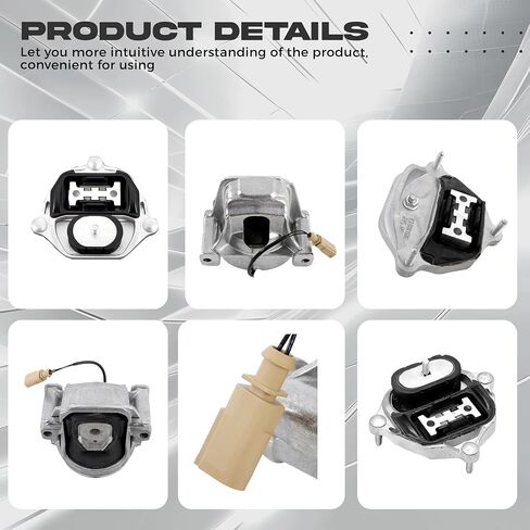 Front Engine Motor Mount Kit Left Transmission Mount with Sensor Wire 3 Pcs Compatible with 2009-2015 Audi A4 A5 Quattro Q5 L4 2.0L V6 3.0L or 3.2L in Saudi Arabia