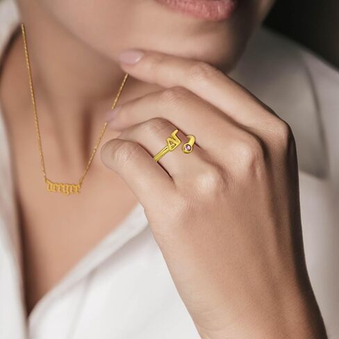 Sorority Shop Phi Mu Ring- 18k Gold-Plated Wraparound Ring with Pink Gemstone and Phi Mu Greek Letters, Sorority Jewelry Gift in Saudi Arabia
