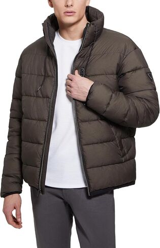 GUESS Men's Ald Stand Collar Quilt Puffer in Saudi Arabia