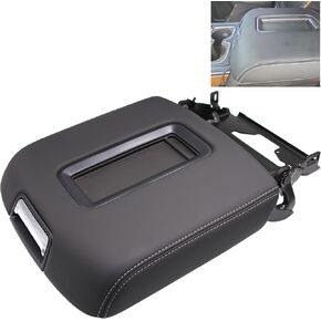 غطاء مسند ذراع وحدة التحكم المركزية متوافق مع 2014-2018 Chevy Silverado & GMC Sierra 1500 2500 3500، 2015-2019 Tahoe Yukon Suburban - يستبدل 0227083AA 22861304 جلد صناعي أسود - مع دعامة فولاذية in Kuwait