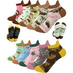 10 Pairs Funny Sloth Socks for Women Girls Novelty Animal Themed Low Cut No Show Casual Sock Gift Xmas Stuffers for Sloth Lover in Kuwait