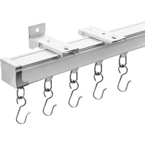Ceiling Curtain Track, Curtain Track Set, Room Divider Ceiling Track, Ceiling/Wall Mount Tracks for Living Room Bathroom Bedroom, White (6ft - 9ft) in Saudi Arabia