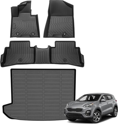 Floor Mats for Kia Sportage 2017-2022 (Gas ONLY), TPE Waterproof Non-Slip All Weather Protection Custom (Floor Mats & Cargo Liner) in Saudi Arabia