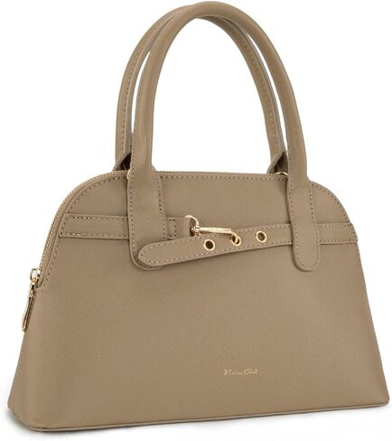 Milan Chiva Dome Satchel Purse for Women Textured Top Handle Designer Crossbody Bag with Belted Detailing in Saudi Arabia