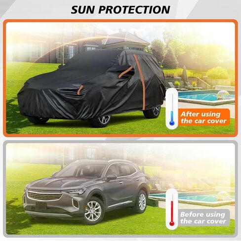 غطاء لـ Buick Envision، غطاء لـ Envision، غطاء Envision مناسب حسب الطلب 2016-2025، أغطية سيارات للسيارات مقاومة للماء في جميع الأحوال الجوية، حماية من غبار الشمس والثلوج في الهواء الطلق مع سحاب الباب/شريط عاكس in Saudi Arabia