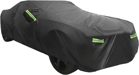 غطاء سيارة مقاوم للماء لسيارة دودج تشالنجر SXT، GT، Hellcat، Scat Pack، SE، R/T، SRT8، T/A 2008-2023 أغطية خارجية للحماية من المطر والرياح مع سحاب أسود استبدال الأجزاء in Saudi Arabia