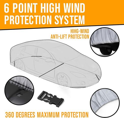 Autotech Park Waterproof All Weather Car Cover Compatible with 2013-2023 Fiat 500L / 500X, Heavy Duty Outdoor/Indoor Protection, Max Protection from Sun Rain Wind & Snow in Saudi Arabia