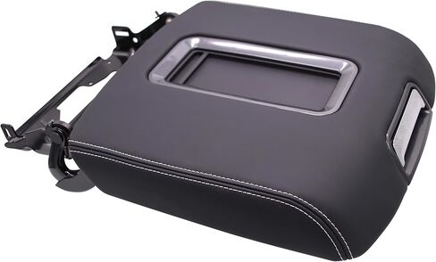 غطاء مسند ذراع وحدة التحكم المركزية متوافق مع 2014-2018 Chevy Silverado & GMC Sierra 1500 2500 3500، 2015-2019 Tahoe Yukon Suburban - يستبدل 0227083AA 22861304 جلد صناعي أسود - مع دعامة فولاذية in Kuwait