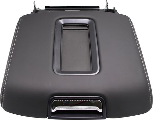 غطاء مسند ذراع وحدة التحكم المركزية متوافق مع 2014-2018 Chevy Silverado & GMC Sierra 1500 2500 3500، 2015-2019 Tahoe Yukon Suburban - يستبدل 0227083AA 22861304 جلد صناعي أسود - مع دعامة فولاذية in Kuwait