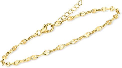 Ross-Simons 10.00 ct. t.w. Aquamarine Bead and 18kt Gold Over Sterling Lumachina-Chain Jewelry Set: 2 Anklets. 9 inches in Saudi Arabia
