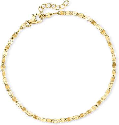 Ross-Simons 10.00 ct. t.w. Aquamarine Bead and 18kt Gold Over Sterling Lumachina-Chain Jewelry Set: 2 Anklets. 9 inches in Saudi Arabia