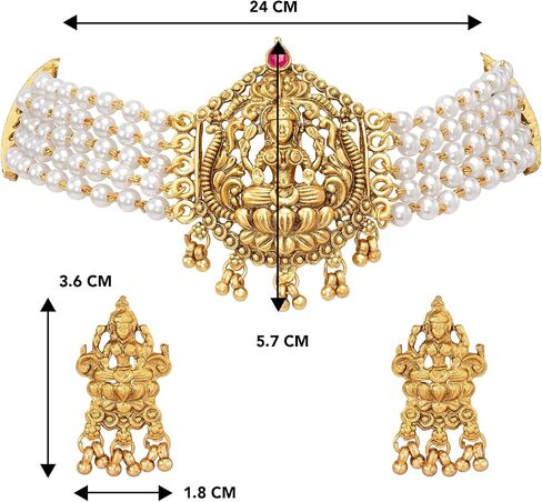 Aheli Goddess Lakshmi Choker Necklace Set Gift for Women in Saudi Arabia