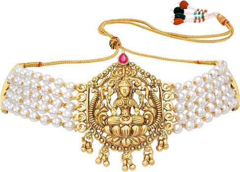 Aheli Goddess Lakshmi Choker Necklace Set Gift for Women in Saudi Arabia