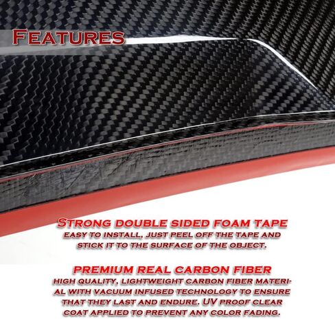 100% Real Carbon Fiber OE-Style Rear Trunk Spoiler Wing Compatible with 2012-2024 Tesla Model S, Rear Spoiler, Trunk Spoiler Lip, Automotive Exterior Replacement Part (Real Carbon Fiber) in Saudi Arabia