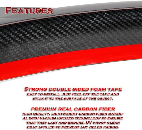 100% Real Carbon Fiber OE-Style Rear Trunk Spoiler Wing Compatible with 2012-2024 Tesla Model S, Rear Spoiler, Trunk Spoiler Lip, Automotive Exterior Replacement Part (Real Carbon Fiber) in Saudi Arabia