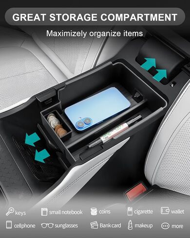 CDEFG 3Pcs for 2026 Toyota RAV4 Center Console Organizer for 2026 Toyota RAV4/ 2026 Toyota RAV4 Hybrid Accessories Middle Console Armrest Tray & Passenger Side Storage Box & Cup Holder in Kuwait