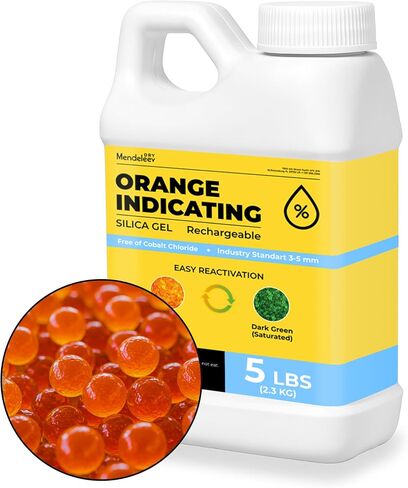 4 LB Orange Silica Desiccant Beads - Indicating Silica Gel Beads Drying Silica Beads Reusable Silica Gel Desiccant Dehumidifier in Kuwait