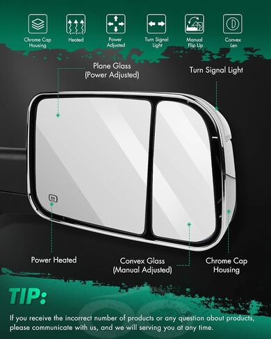 SCITOO Power Heated Towing Mirrors 98-01 fit for Dodge for Ram 1500 98-02 for Ram 2500 3500 Truck Black Rear View Side View Mirror Tow Pair Set in Saudi Arabia