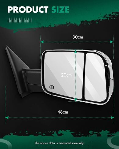 SCITOO Power Heated Towing Mirrors 98-01 fit for Dodge for Ram 1500 98-02 for Ram 2500 3500 Truck Black Rear View Side View Mirror Tow Pair Set in Saudi Arabia