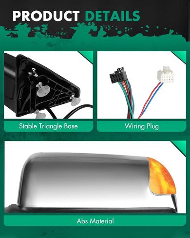SCITOO Power Heated Towing Mirrors 98-01 fit for Dodge for Ram 1500 98-02 for Ram 2500 3500 Truck Black Rear View Side View Mirror Tow Pair Set in Saudi Arabia