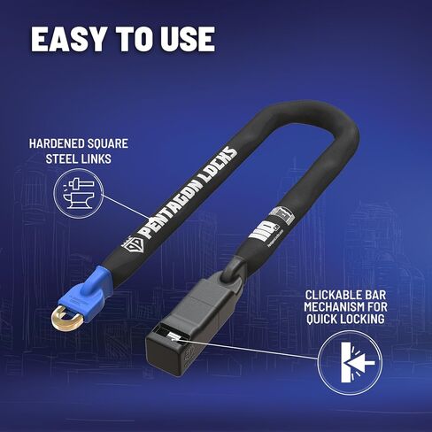 PENTAGON Bike Chain Key Lock - Magnetic Patented Gold Secure Heavy Duty Anti Theft Lock for Bicycles E-Bikes Scooters and Motorcycles - Maximum Security Master Tool Bike Protector (55.1'') in Kuwait