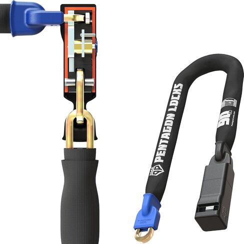 PENTAGON Bike Chain Key Lock - Magnetic Patented Gold Secure Heavy Duty Anti Theft Lock for Bicycles E-Bikes Scooters and Motorcycles - Maximum Security Master Tool Bike Protector (55.1'') in Kuwait
