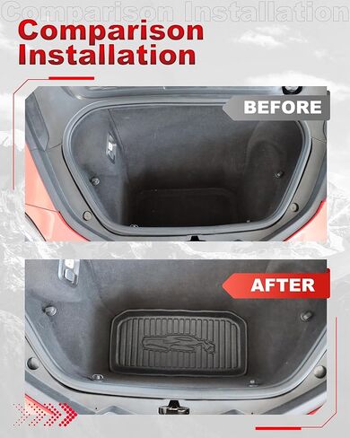 Rear Trunk Cargo Mat Liners fit for Corvette C8 2020 2021 2022 2023 2024 2025 Black, All Weather Rear Storage Compartment Cargo Mat Liner Trim Cover in Kuwait