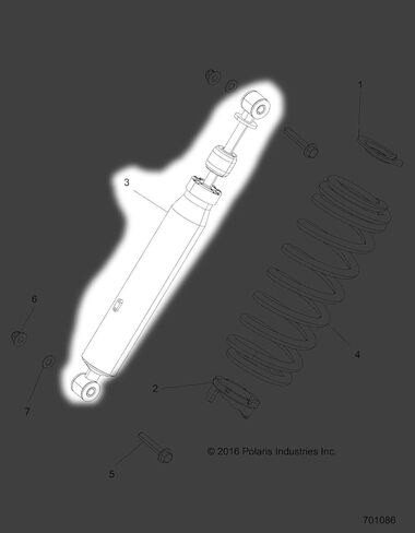 Polaris Ranger Shock, Rear, Genuine OEM Part 7044628, Qty 1 in Saudi Arabia