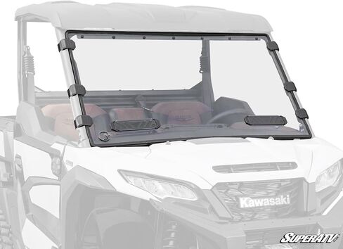 SuperATV Scratch Resistant Polycarbonate Vented Full Windshield Compatible With Kawasaki Ridge 2024+ | Clear | Made of 1/4" polycarbonate | 250x stronger than glass | 25x stronger than acrylic in Saudi Arabia