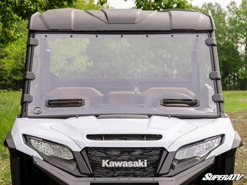 SuperATV Scratch Resistant Polycarbonate Vented Full Windshield Compatible With Kawasaki Ridge 2024+ | Clear | Made of 1/4" polycarbonate | 250x stronger than glass | 25x stronger than acrylic in Saudi Arabia