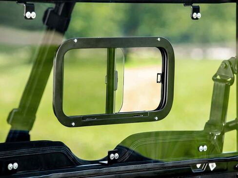 SuperATV Sliding Window Rear Windshield for 2015+ Polaris Ranger Midsize 500 / 570 / ETX / EV | USA Made | 1/4" Polycarbonate | Eliminates Suction from Front Windshield in Saudi Arabia