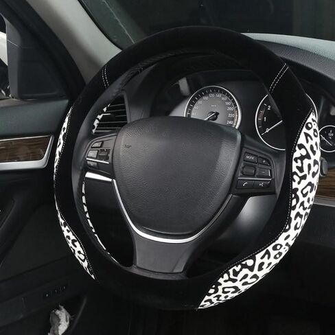 Pink Leopard Car Steering Wheel Cover for Men Women Universal 15IN Fit for Cars, Auto, SUV, Trucks in Kuwait
