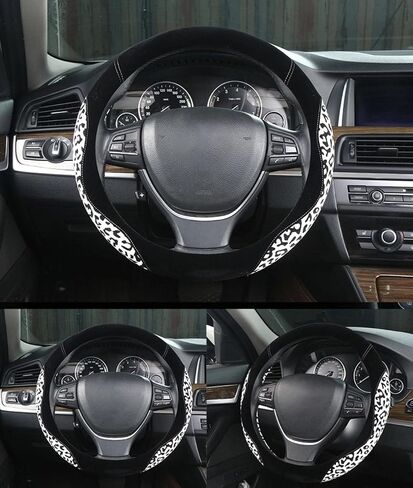 Pink Leopard Car Steering Wheel Cover for Men Women Universal 15IN Fit for Cars, Auto, SUV, Trucks in Kuwait