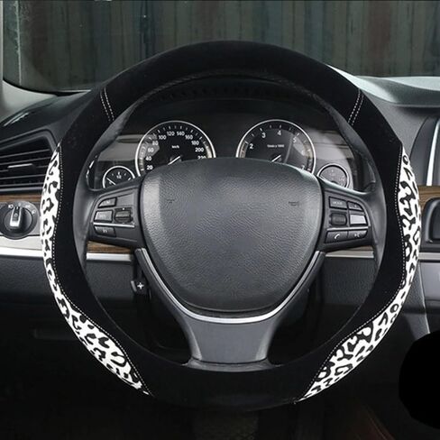 Pink Leopard Car Steering Wheel Cover for Men Women Universal 15IN Fit for Cars, Auto, SUV, Trucks in Kuwait