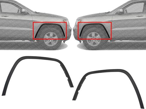 Set Of 2 Front Fender Flare Textured Left Driver & Right Passenger Side Direct Replacement Compatible With 2011-2016 Jeep Grand Cherokee CH1291106 CH1290106 1MP38RXFAE 1MP39RXFAE in Saudi Arabia