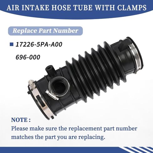 17226-5PA-A00 أنبوب خرطوم دخول الهواء مع المشابك متوافق مع Honda CR-V 2017-2022 1.5L L4 GAS DOHC توربو #696-000 in Saudi Arabia