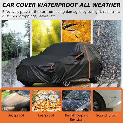 Cover for Ford Edge, Custom Fit Edge Cover 2007-2024, Car Covers for Automobiles All Weather Waterproof, Full Exterior Covers Sun UV Dust Snow Protection, SUV Cover with Door Zipper/Reflective Strip in Saudi Arabia