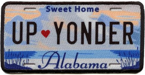 Alabama License Plate Patch Sweet Home Up Yonder Embroidered Iron On in Saudi Arabia