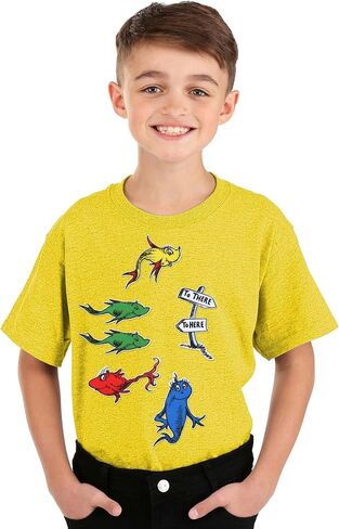 Dr. Seuss One Fish Two Fish Patch Set - Set of 6 Felt Patches with Iron-On Instructions, Officially Licensed in Saudi Arabia