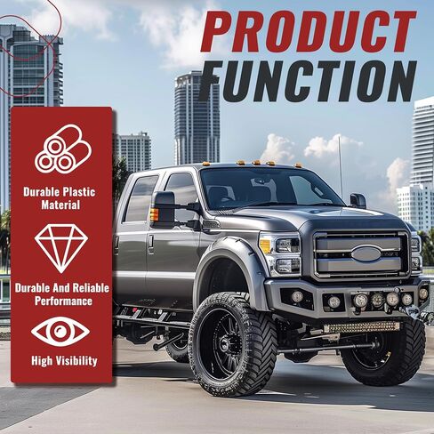 HECASA زوج مرآة بدوره أضواء الإشارة متوافق مع 2008-2016 Ford F250 F350 Super Duty متوافق مع FO2570102 Turn Signal Marker Light Lamp Driver & Passenger Side Lens العنبر الإسكان الفضي in Saudi Arabia