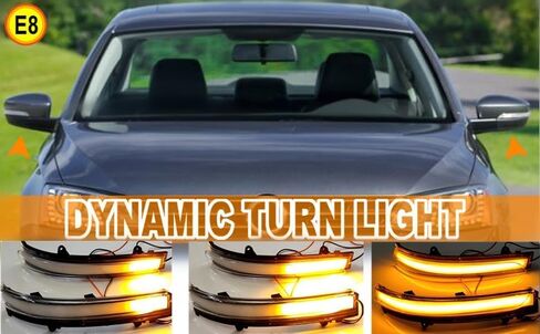 AJHLJ® 2Pcs LED Dynamic Turn Signal Light Side Mirror Blinker Sequential Lamp Assembly for Volkswagen Jetta Mk6 SE 2011-2018 Gol Geracao 6/7/8 (Black) in Kuwait