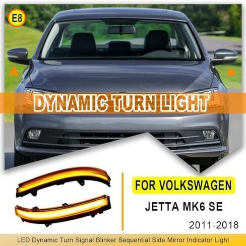 AJHLJ® 2Pcs LED Dynamic Turn Signal Light Side Mirror Blinker Sequential Lamp Assembly for Volkswagen Jetta Mk6 SE 2011-2018 Gol Geracao 6/7/8 (Black) in Kuwait