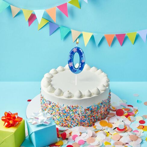 شموع أرقام عيد الميلاد الكرتونية، غلاف كعكة عيد ميلاد بطابع الرسوم المتحركة الأزرق للأولاد والبنات والأطفال ديكورات حفلات الكب كيك (رقم 8) in Saudi Arabia