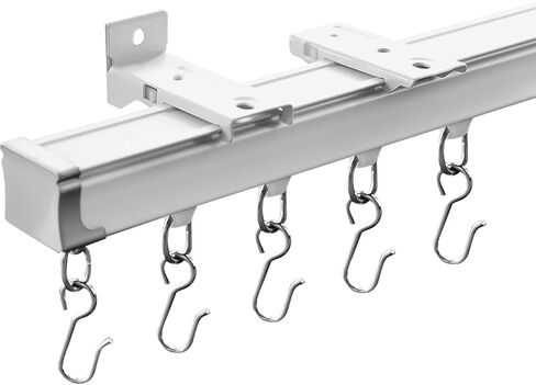 Ceiling Curtain Track, Curtain Track Set, Room Divider Ceiling Track, Ceiling/Wall Mount Tracks for Living Room Bathroom Bedroom, White (6ft - 9ft) in Saudi Arabia