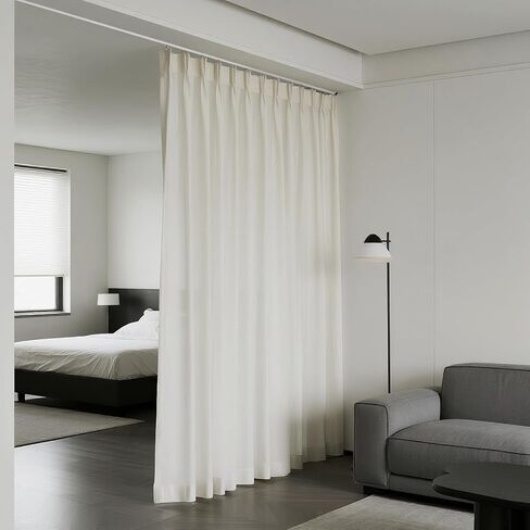 Ceiling Curtain Track, Curtain Track Set, Room Divider Ceiling Track, Ceiling/Wall Mount Tracks for Living Room Bathroom Bedroom, White (6ft - 9ft) in Saudi Arabia