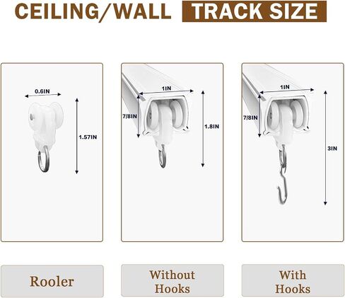 Ceiling Curtain Track, Curtain Track Set, Room Divider Ceiling Track, Ceiling/Wall Mount Tracks for Living Room Bathroom Bedroom, White (6ft - 9ft) in Saudi Arabia