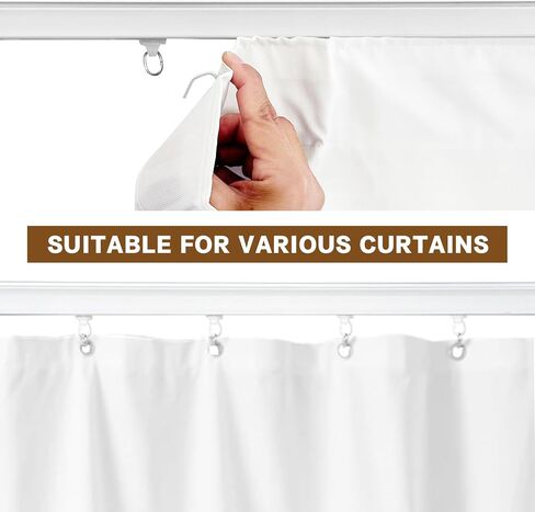 Ceiling Curtain Track, Curtain Track Set, Room Divider Ceiling Track, Ceiling/Wall Mount Tracks for Living Room Bathroom Bedroom, White (6ft - 9ft) in Saudi Arabia