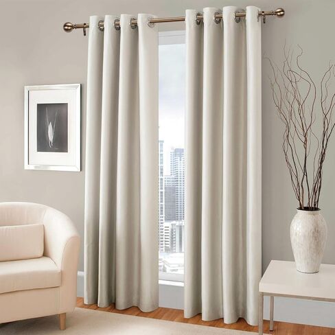 Brass Curtain Rods for Windows 18 to 88 inches, 1 Inch Modern Metal Drapery Rods, Adjustable Heavy Duty Curtain Pole with Round Finials(18"-88" Antique Brass) in Saudi Arabia